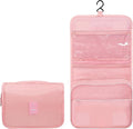 Luxtude Hanging Toiletry Bag for Women with Hanging Hook, Water-resistant Traveling Toiletries Bag, Portable Toiletry Travel Organizer Bag for Toiletries, Shower, Bathroom, Cosmetics Accessories-Pink