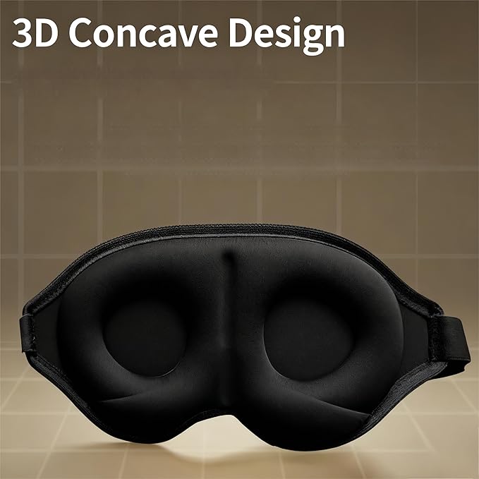 YA Ming 3D Eye Mask for Sleep with Nose Bridge, Adjustable Memory Foam Sleep Mask for Travel, Airplane Flight Essentials