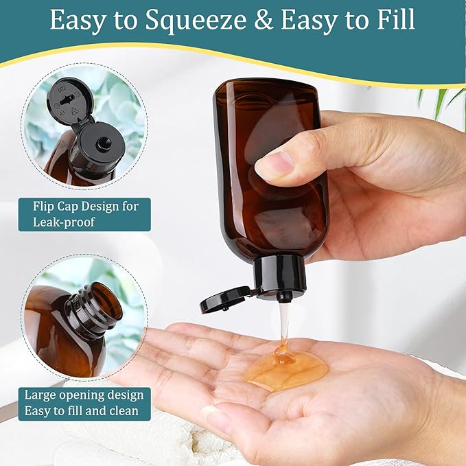 Cosywell Travel Shampoo Bottles 4pcs 3.4oz TSA Approved Travel Size Bottles for Toiletries Leak Proof Empty Lotion Containers with Flip Cap Small Plastic Squeeze Bottle