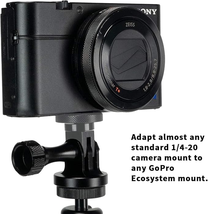 Aluminum Camera Tripod Adapter 1/4"-20 Conversion Adapter Mounts Compatible with Gopro Action Cameras Insta360 and Other Standard 1/4 Accessories, Quarter Inch Mount Adapter (Type EE)