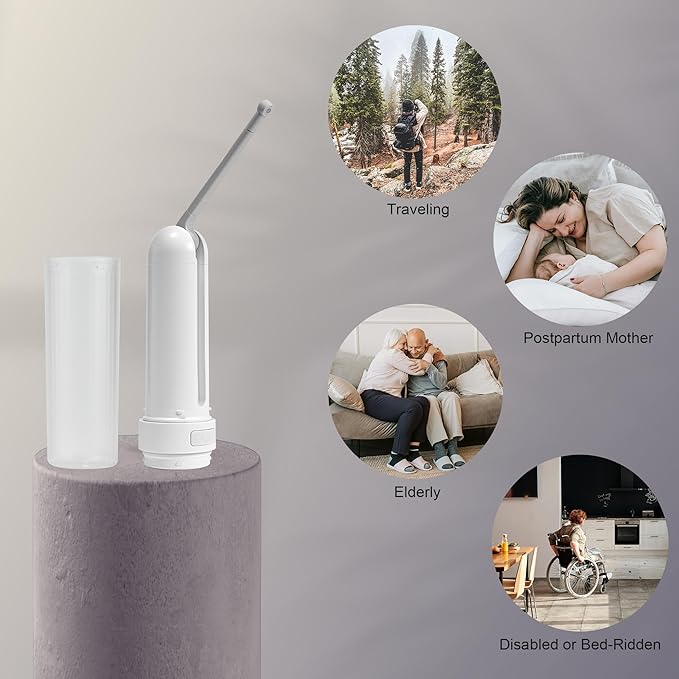 Travel Portable Bidet, USB-C Rechargeable Handheld Travel Bidet Sprayer with 3 Wash Modes for Personal Hygiene, Bed-Ridden & Postpartum Care, Camping Essential