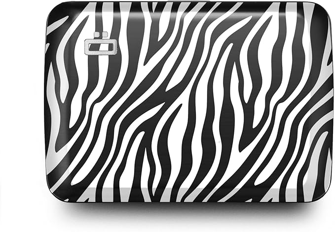 ÖGON -DESIGNS- Aluminum card holder with metal lock, RFID protection against fraud and demagnetization, compact wallet, Smart Case OSLO model