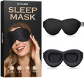 Sleep Eye Mask for Men Women, 3D Contoured 100% Blackout Eye Mask for Sleeping with Adjustable Strap, Soft and Comfortable Night Blindfold, Shade Cover for Travel Shift Work Nap, Black