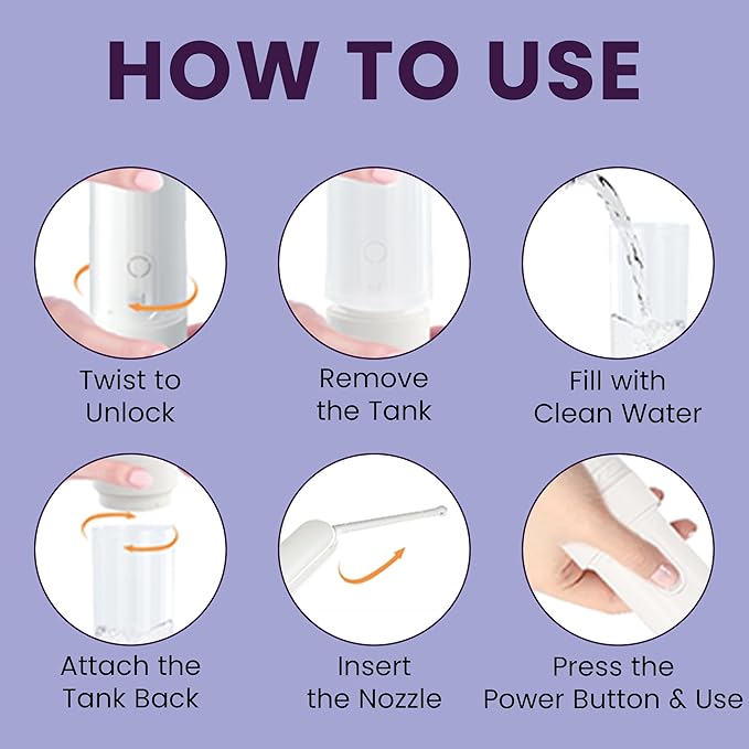 Portable Bidet for Travel – USB-C 800mAh Rechargeable Battery Travel Bidet, IPX7 Waterproof, 3 Adjustable Pressure Modes (Soft to Strong) for Postpartum Care