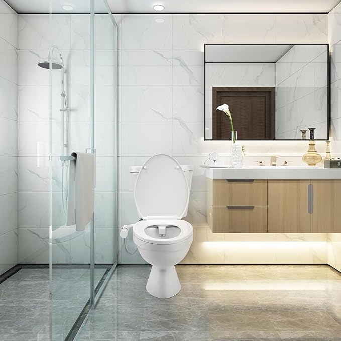 Ultra-Slim Bidet Attachment for Toilet, Non Electric Retractable Nozzles (Posterior/Feminine Wash) Hygienic Bidets Existing Toilets Seat, Adjustable Water Pressure, Water Sprayer Baday