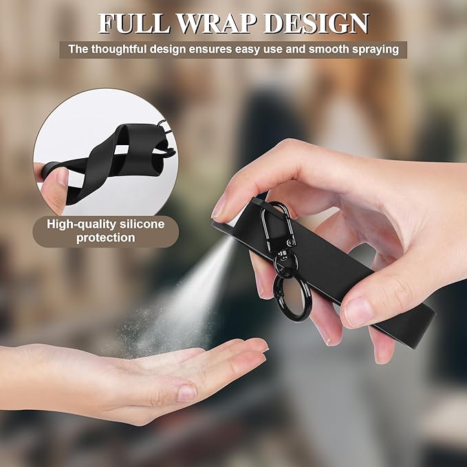 Silicone Case Compatible with Touchland Hand Sanitizer Spray (Fit for 1 FL OZ/30 mL), Protective Case with Keychain