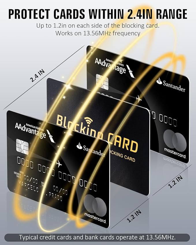 Schembo RFID Blocking Card,Contactless NFC Debit Credit Card Passport Protector, One Card Protects Entire Wallet/Purse for Men & Women, Smart Slim Design Perfectly Fits in Wallet/Purse (4Pack Black)