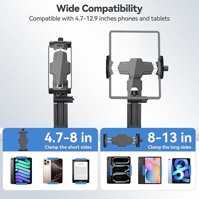 KDD Airplane Tablet Holder Mount, Adjustable Travel Essentials iPad Phone Stand with 360 Degree Rotation, Portable Tesla Model 3/Y Car Headrest Mount Compatible with iPad, Cell Phone