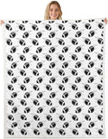 American Football Kids Throw Blanket,Ball Sports Games Competition Bed Blanket for Girls Boys Adults,Cartoon Modern Fashion Fleece Blanket,Black White Fuzzy Blanket,Throw Size (50 x 60 Inches)