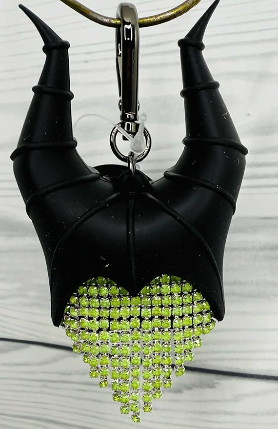 Bath & Body Works Malificent Black and Green Bling Glow-in-the-Dark Pocketbac Hand Sanitzer Holder