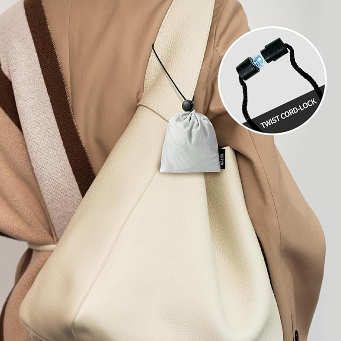 KALIDI Compact Tote Shopping bag Lightweight Foldable Tiny Reusable Grocery Shoulder Bag Crossbody
