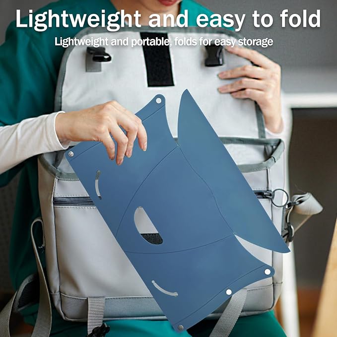 Foldable Airplane Foot Rest for Long Flight, Portable Camping Hiking Stool Travel Under Desk Foot Leg Rest for Airplane, Subway, Outdoor (Red+Navy)