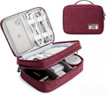 mygreen Travel Cable Organizer Bag, Two-Layer Electronics Accessories Organizer Bag for Cables, Chargers, Power Bank, Mouse,iPad, Phone, Kindle, SD Card, Wires, Cords, and Accessories Red