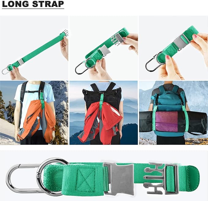 ZINZ Elastic Jacket Gripper Travel Strap with D-Ring Hooks and Buckle, Suitcase Straps Belts Travel Accessories, Makes Your Hands Free