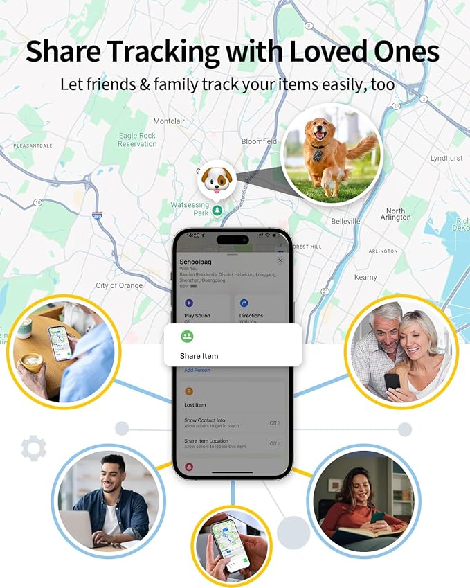 Wallet Tracker Card for Apple Find My (iOS Only), Rechargeable Air Tracker Tag, IP68 Tracker Card Item Finder Worldwide Tracking for Wallet, Bags, Passport [Apple MFi Certified]