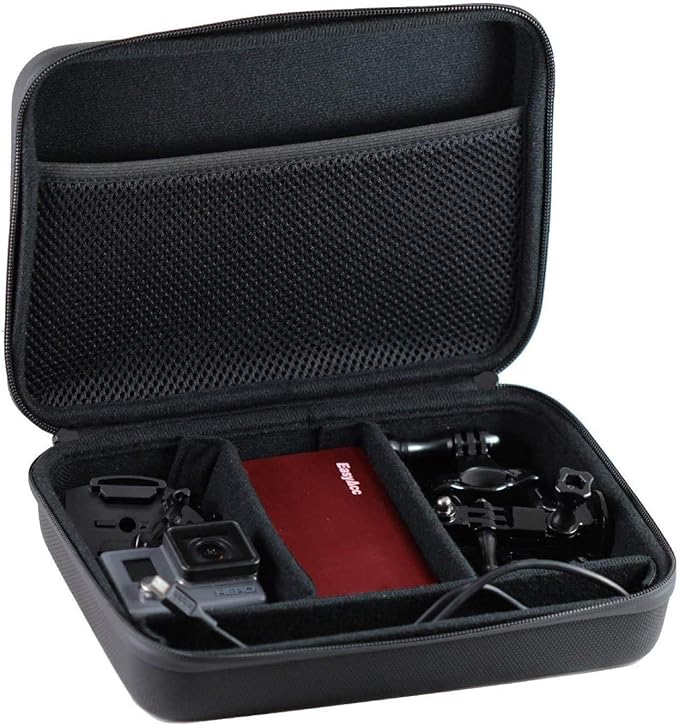 Navitech 8 in 1 Action Camera Accessory Combo Kit with Grey Case - Compatible with Amcrest GO 4K Sports Action Camera