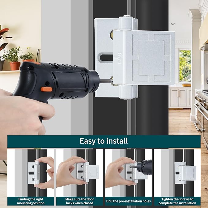 High-Security Reinforced Door Lock – Aluminum Privacy Latch for Home and Hotel, Easy Installation with Stainless Steel Screws, Interior Night Lock for Added Protection (Silver-1 Pack)