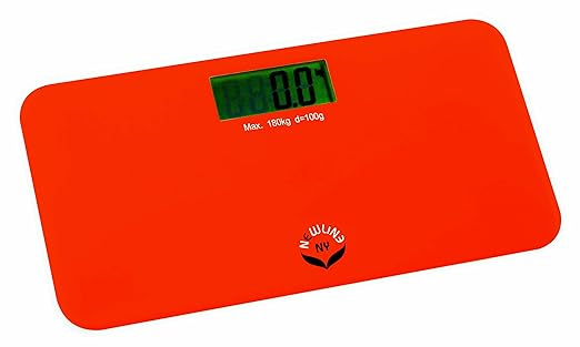 NewlineNY Red-Orange Mini Bathroom Scale + Travel Slip Case SBB0720M-NYRO + NY-MSS101-BRO