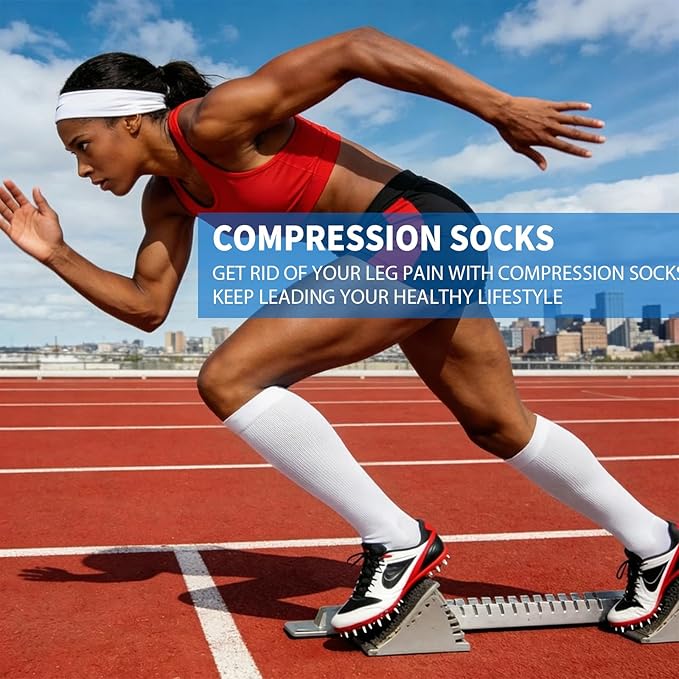 Sooverki Copper Compression Socks for Men & Women 8 Pack 15-20mmHg - Knee High Stockings Best Support for Running Athletic