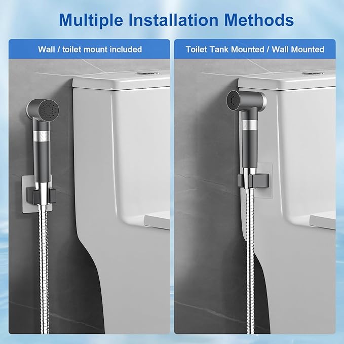 FEELSO Handheld Toilet Bidet Sprayer with Filter, Adjustable Water Pressure Filtered Jet Spray for Toilet with Leak-Proof Bidet Hose for Diaper Sprayer, Feminine Hygiene, Pet Shower & Muslim Shower