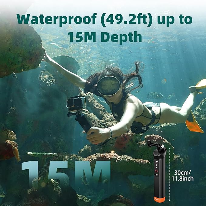 Floating Selfie Stick Hand Grip Waterproof Handle with Bluetooth Remote for Go Pro Hero 13 12 11 10 9 8Moun,Pole Monopod Handle Mount Accessory for Underwater Snorkeling & Water Sports