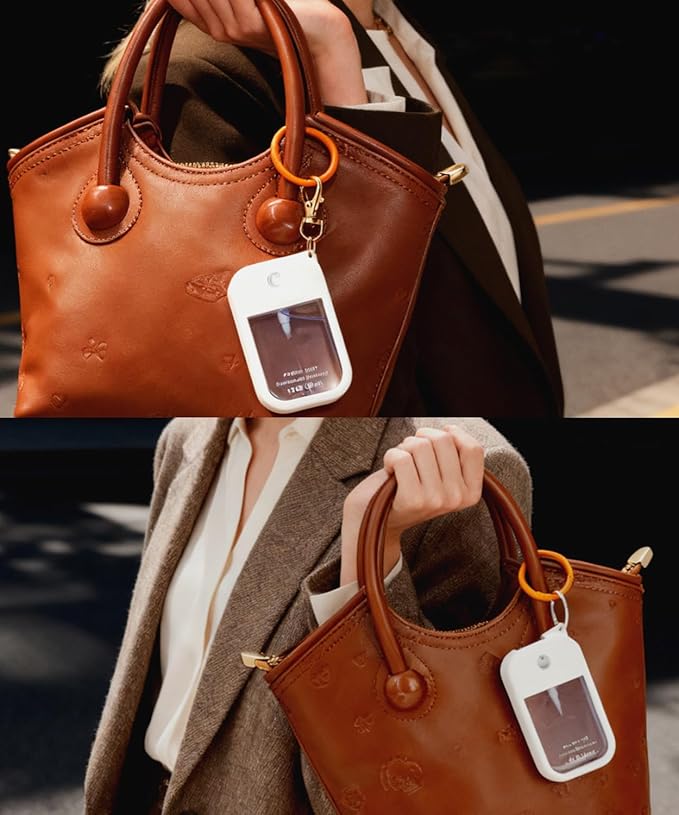 Silicone Case Compatible with Touchland Hand Sanitizer Spray 1 FL. OZ./30 mL, Stylish Hand Sanitizer Mist Accessory with Portable Keychain (White, 1 Pack)