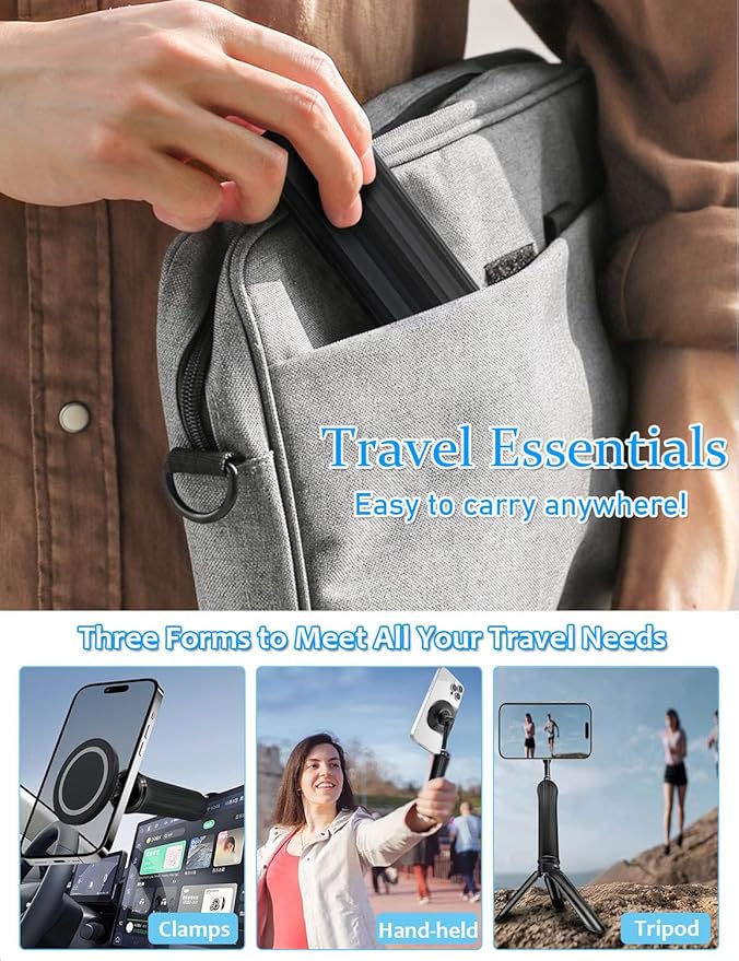 Magnetic Phone Holder for Desk, for Magsafe Cell Phone Mount Clamp Clip, 360° Rotating Adjustable Length Handsfree Phone Mount for iPhone 16 Pro Max, 15 Pro Max, 14 Plus, 13 Mini & 4-7" Phone