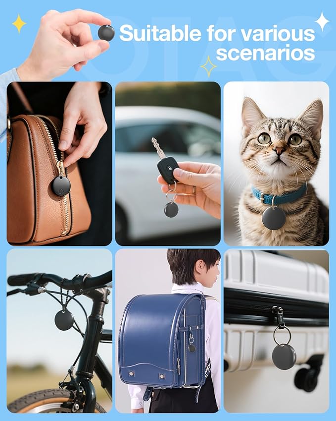 Air Tags for Android,Air Tags-4 Pack Android,2 Year Battery Life,Air Tracker Tags with 4 Case,Google Find Trackers for Google'S Find Hub App,IP65 Waterproof Luggage Tracker for Keys