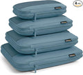 4 Piece Compression Packing Cubes for 3–7 Day Travel, Lightweight Travel Organizers with Breathable Mesh, Double-Zipper Packing Cubes for Carry-On & Suitcases (Gray Blue)
