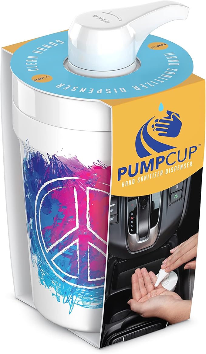 Portable Hand Sanitizer Dispenser for Car Cup Holders (Peace Out)