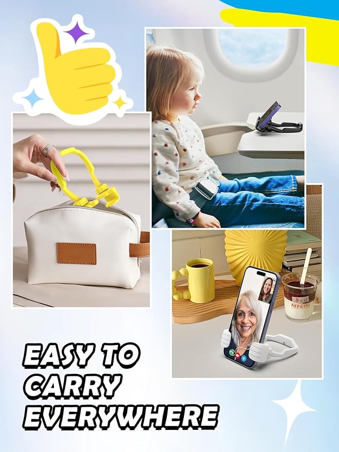 Gifts for Adults Men Women Teens: Girls Boys Gifts for Kids Thumbs Up Lazy Cell Phone Stand Holder for Desk Funny Gift for Dad Mom Wife Husband Teenage Stocking Stuffers Cool Gadget Trendy Stuff