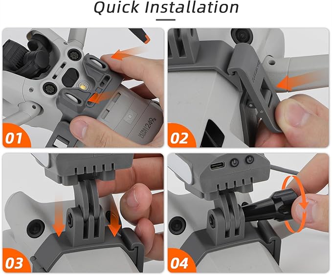 BTG DJI Mini 4 Pro Drone Action Camera Mount Holder for DJI OSMO Action 5 Pro 4 3/Pocket 3 2 /Fimi Palm 2 / Insta360 Go 3 3S/ONE X4 X3/ONE R/Night Light Sport Camera Mount
