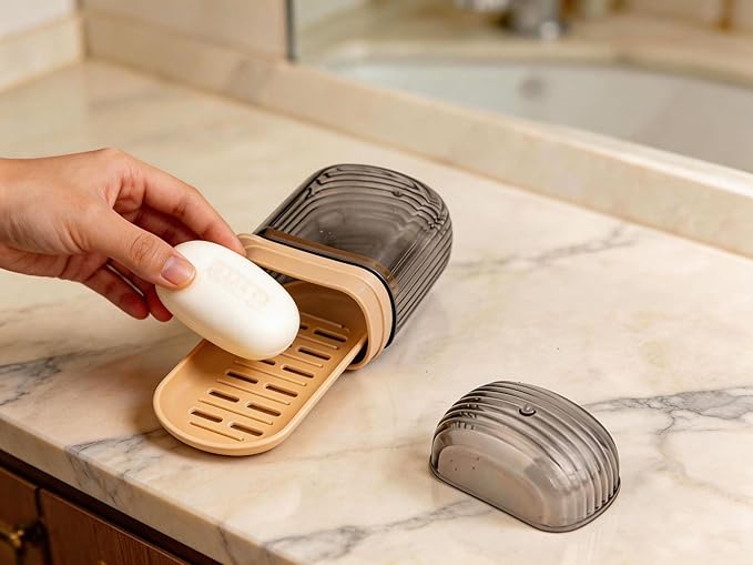 2 Pack Small Travel Soap Case, Leakproof Soap Container, Portable Bar Soap Container Holder for Gym, Camping Essentials, Hiking, Travel Size