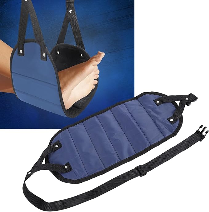 Airplane Foot Rest, Foot Hammock for Plane Travel, Airplane Travel Essentials to Relax Your Feet, Long Flight Essentials (Navy Blue)