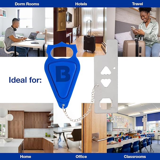 BRINKS – Portable Security Door Locks for Home, Dorm Room, Apartment, Hotel Safety, Short-Term Rentals, Security Door Latch - Privacy Latch, Easy Install (1 Pack)
