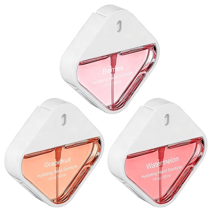 3 Pcs Power Mist Hydrating Hand Sanitizer Spray Bulk Travel Size Hand Sanitizer Spray Pocket 1 oz Square Card Bottle for Daily Use Nurse Teacher Employee Coworker Office Gifts for Mother's Day