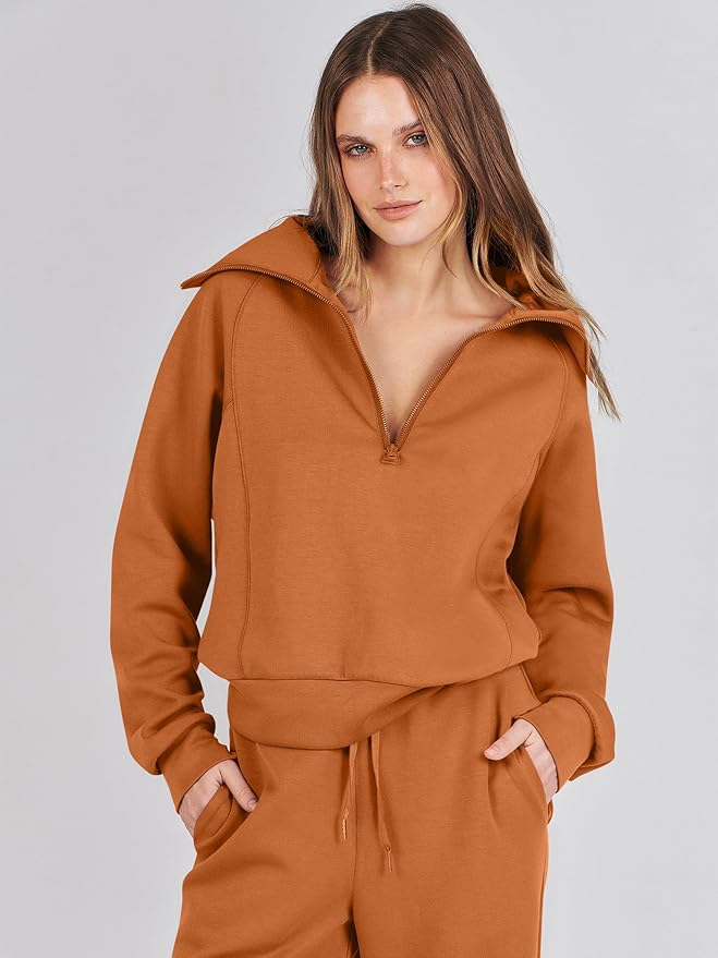 ANRABESS Women 2 Piece Outfits 2025 Fall Fashion Airport Wide Leg Pants Lounge Set Leisure Travel Vacation Clothes Sweatsuits