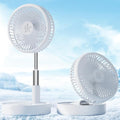Primevolve Battery Operated Fan,Portable Rechargeable USB Floor Table Desk Fan with Adjustable Height, 4 Speed Settings Pedestal Fan for Bedroom Camping Travel,White 7.7"