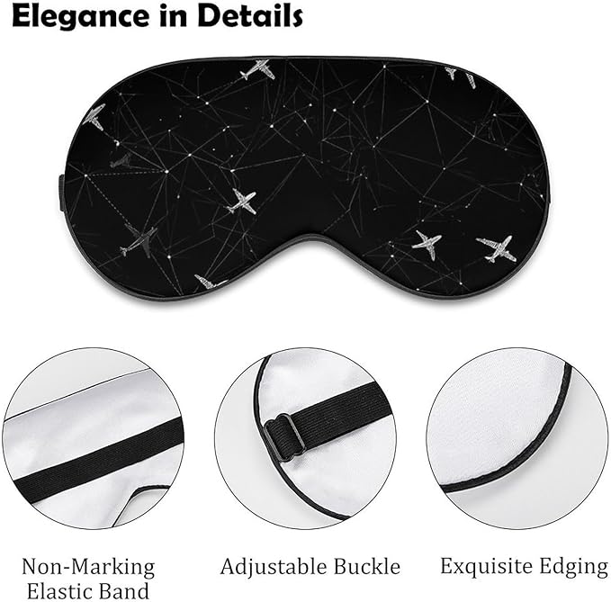 Airplane Plane Sleep Mask Adjustable Blackout Night Eye Cover for Travel Work