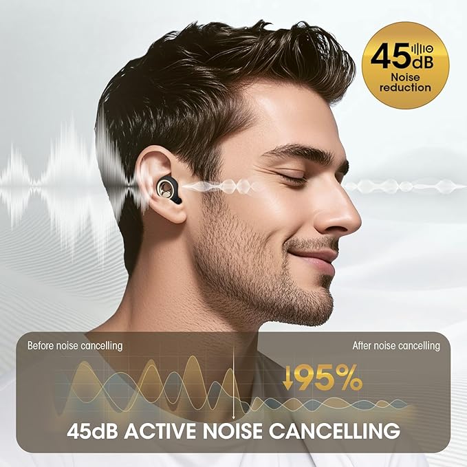 Ear Plugs for Sleeping, 45dB Silicone Ear Plugs for Noise Reduction, Reusable Sleeping Noise Cancelling Earplugs for Snoring, Concert & Shooting Ear Protection with 8 Eartips(Dark Black)