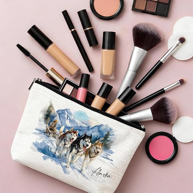 Alaska Cruise Essentials for Women - Alaska Souvenirs Makeup Bag Waterproof Toiletry Pouch Portable Trip Must Haves Party Birthday Graduation Thank Gifts for Daughter Mom Friends Classmates