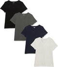 Amazon Essentials Women's Regular-Fit Short-Sleeve T-Shirt (Crewneck and V-Neck Options), Multipacks