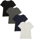 Amazon Essentials Women's Regular-Fit Short-Sleeve T-Shirt (Crewneck and V-Neck Options), Multipacks