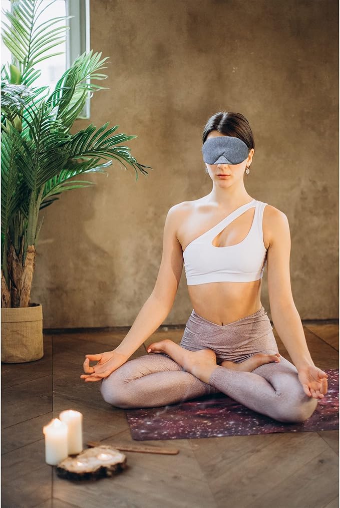 Fan Wu 100% Cotton Blackout Sleep Mask with Adjustable Nose Bridge for Women & Men – Light Blocking Eye Mask with Nose Wing Trim, Soft Breathable for Side Sleepers, Travel-Friendly Eye Cover