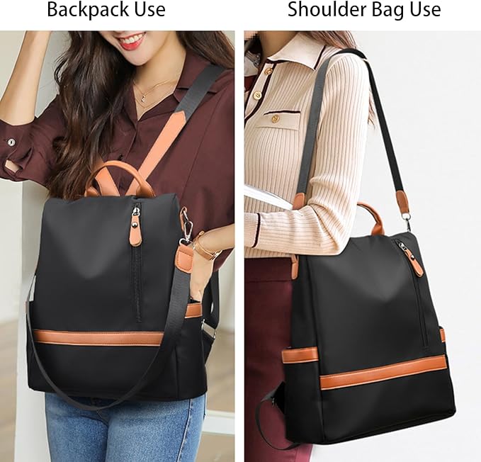 Backpack Purse for Women, Anti Theft Backpack Fashion Backpack Purse, Womens Backpack Purses Cute Backpack, Travel Backpacks Satchel Handbags Ladies Shoulder Bags Multi Purpose Design (Black)