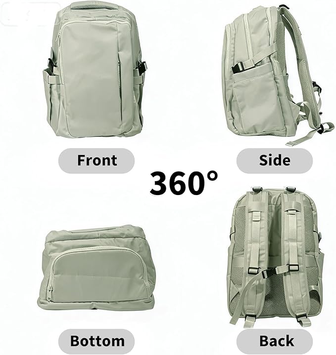Travel Backpack for Women Men Carry on Backpack, Airline Approved Large Travel Bag Flight Approved Personal item, 15.6 Inch Laptop Backpack Casual Daypack for Weekender Business Hiking-GREY