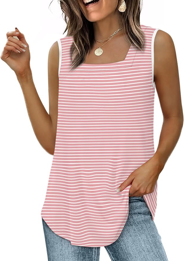 WIHOLL Women's Square Neck Tank Top