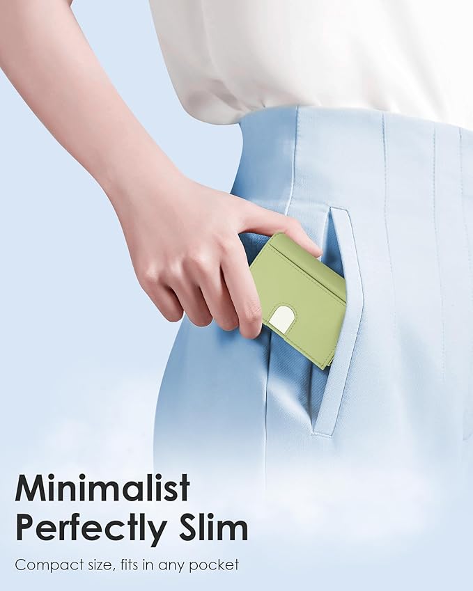 QLD RFID Wallet Women - Small Slim Trifold Wallet Anti-Theft Pop up Card Holder, Minimalist, Ultra Thin, Front Pocket, Premium Leather, 9-11 Cards Capacity | ID Window | Cash Slot