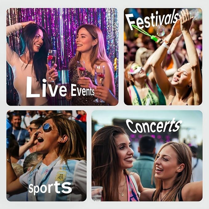 Concert Ear Plugs – Soft, Reusable Hearing Protection with Comfortable Fit, Ear Plugs for Concerts, Noise Reduction for Live Music, Festivals, Raves (XS/S/M/L/Double-Lay Tips, 19dB)
