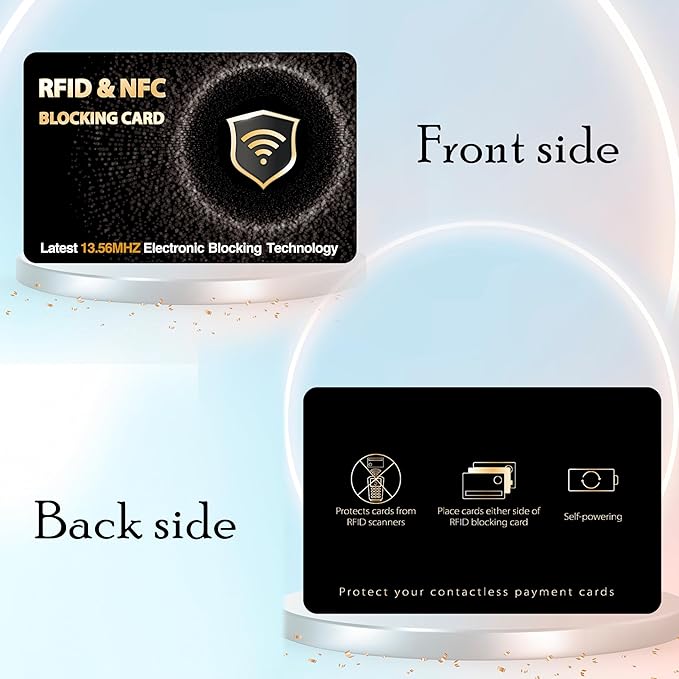 SaiTech IT 10 Pack RFID Blocking Card, Slim Protector for Entire Wallet, Purse, and Debit Credit Cards from NFC Contactless Theft for Men & Women - WG Black